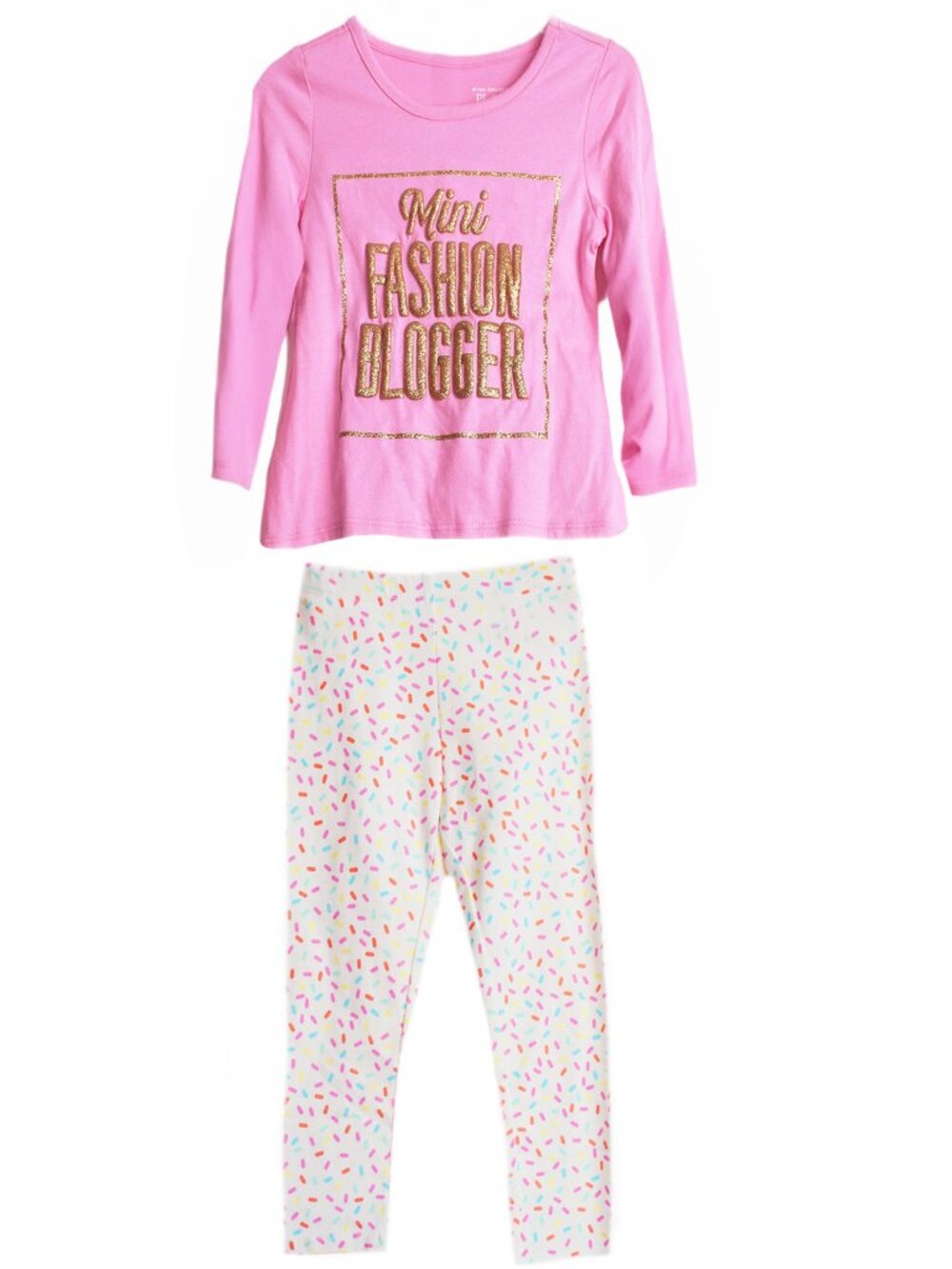 The Children’s Place Girls 2-Pc Set ‘Mini Fashion Blogger’ Graphic Pink Tunic 2T - Picture 2 of 5